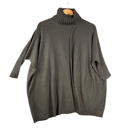 Soft Surroundings Oversized Charcoal Cowl Neck Sweater Sz Medium - Picture 1 of 10